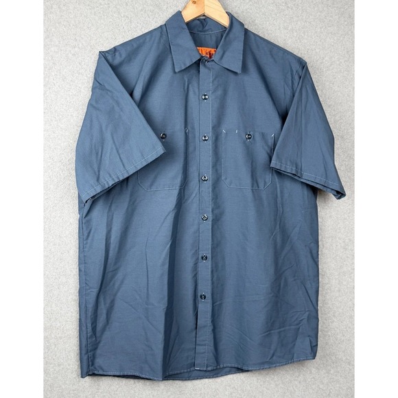 Red Kap Other - Jeep Red Kap Mens L Blue Work Shirt Since 1941 Large Back Graphic